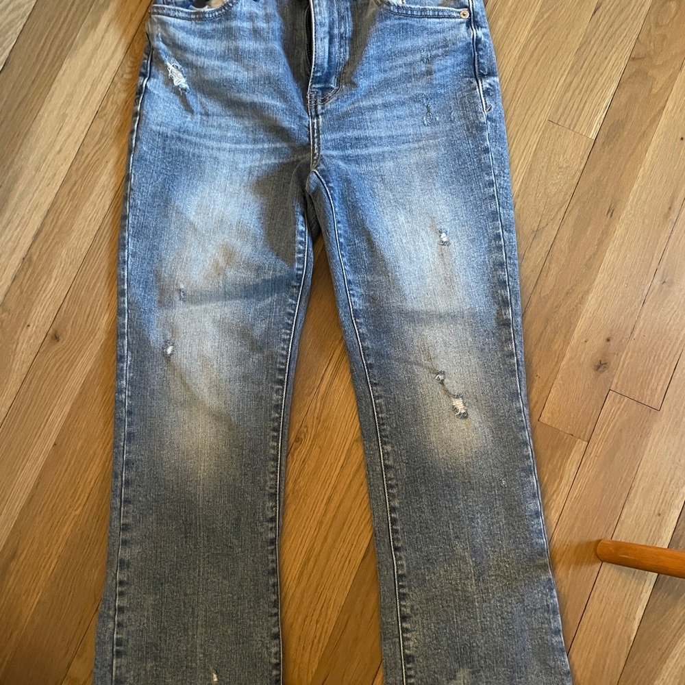 Distressed Blue Jeans